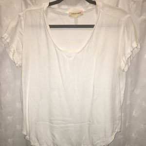 CLOTH & STONE Relaxed White V-Neck T-Shirt